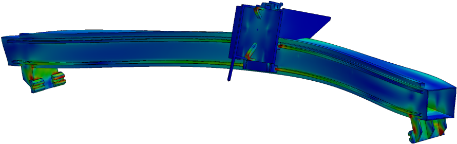 Finite element analysis of an engineered gantry for a high-performance, grand-format cutter